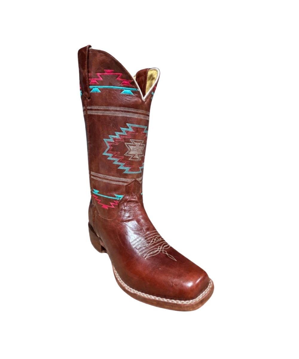 Right angled view of the girl's 10.5" leather western boot