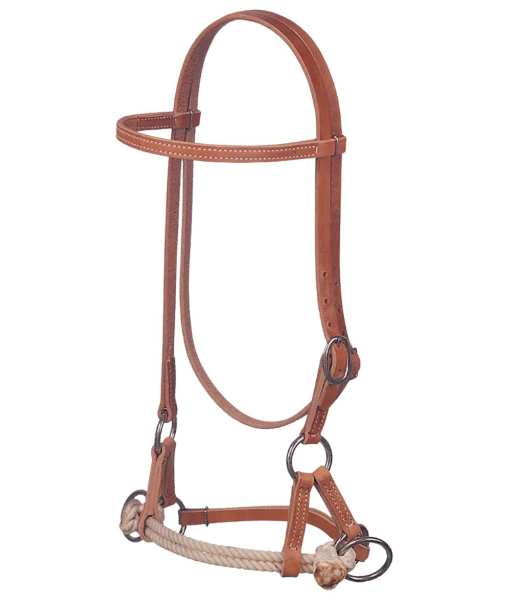 Weaver Equine Harness Leather Bitless Side Pull Headstall