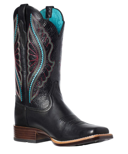 Women's 12" True Black Leather Western Boot