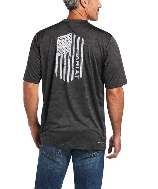 Ariat Men's Charcoal Charger Vertical Flag Tee