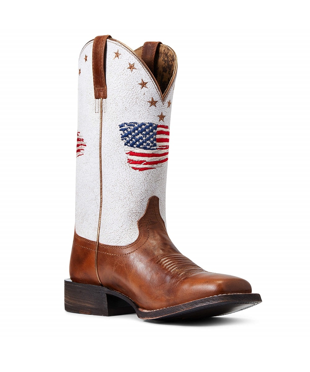 Ariat Women's Brown And Crackled White Circuit Patriot Boot