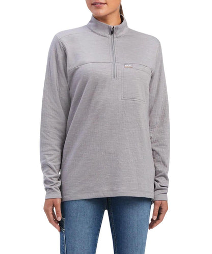 Ariat Women's Heather Grey Rebar Foundation 1/4 Zip Shirt