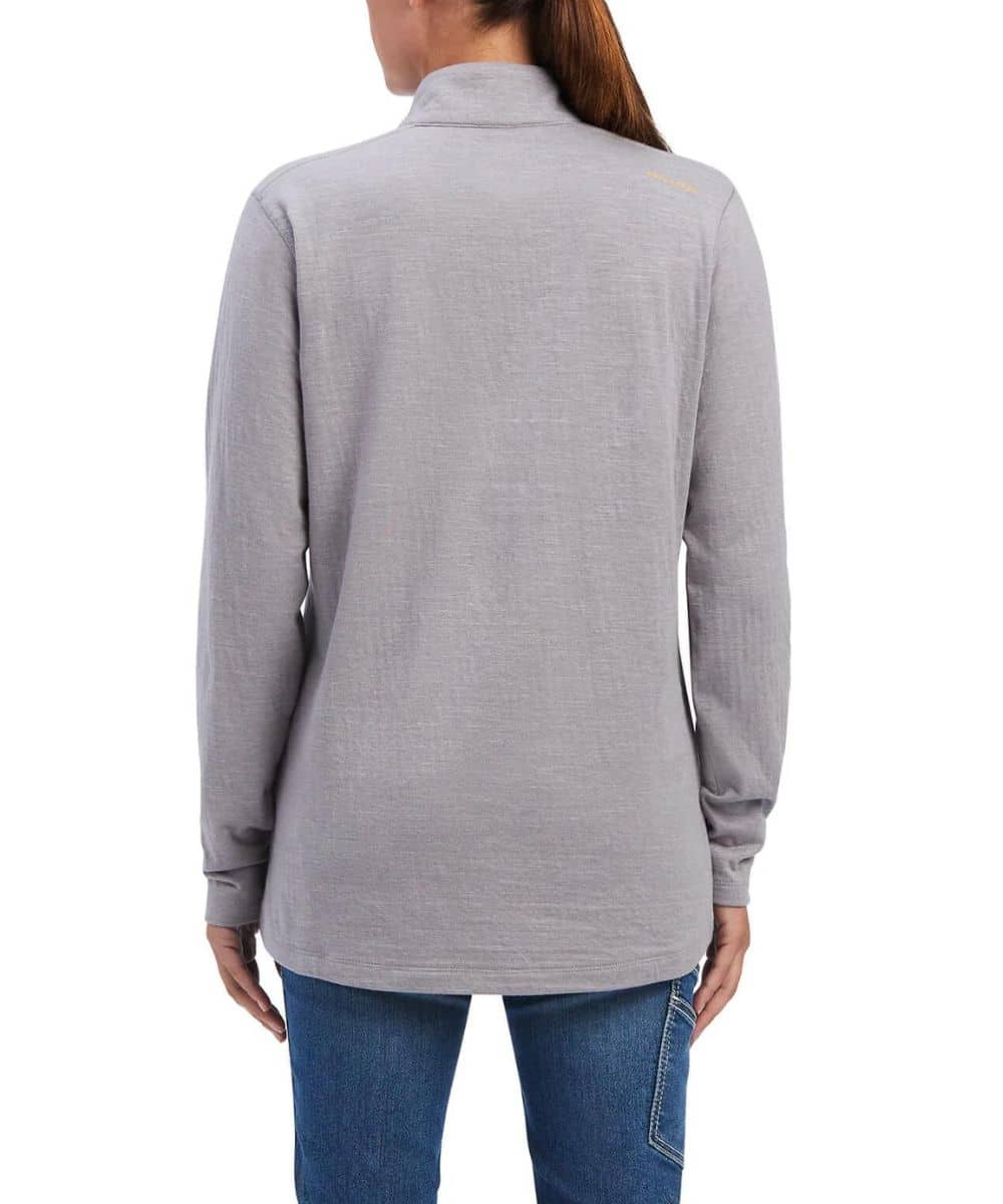 Ariat Women's Heather Grey Rebar Foundation 1/4 Zip Shirt