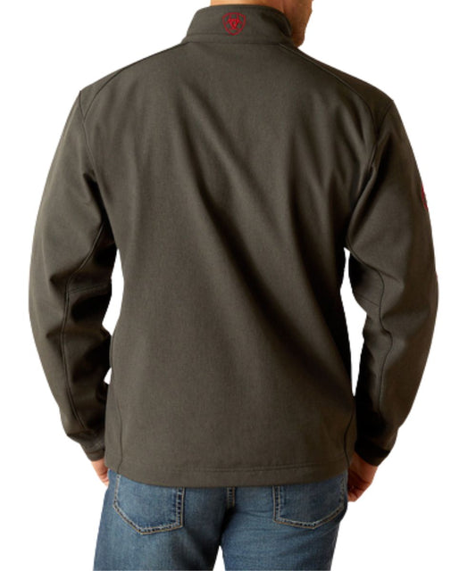Men's Wind And Water Resistant Softshell Jacket In Charcoal Grey