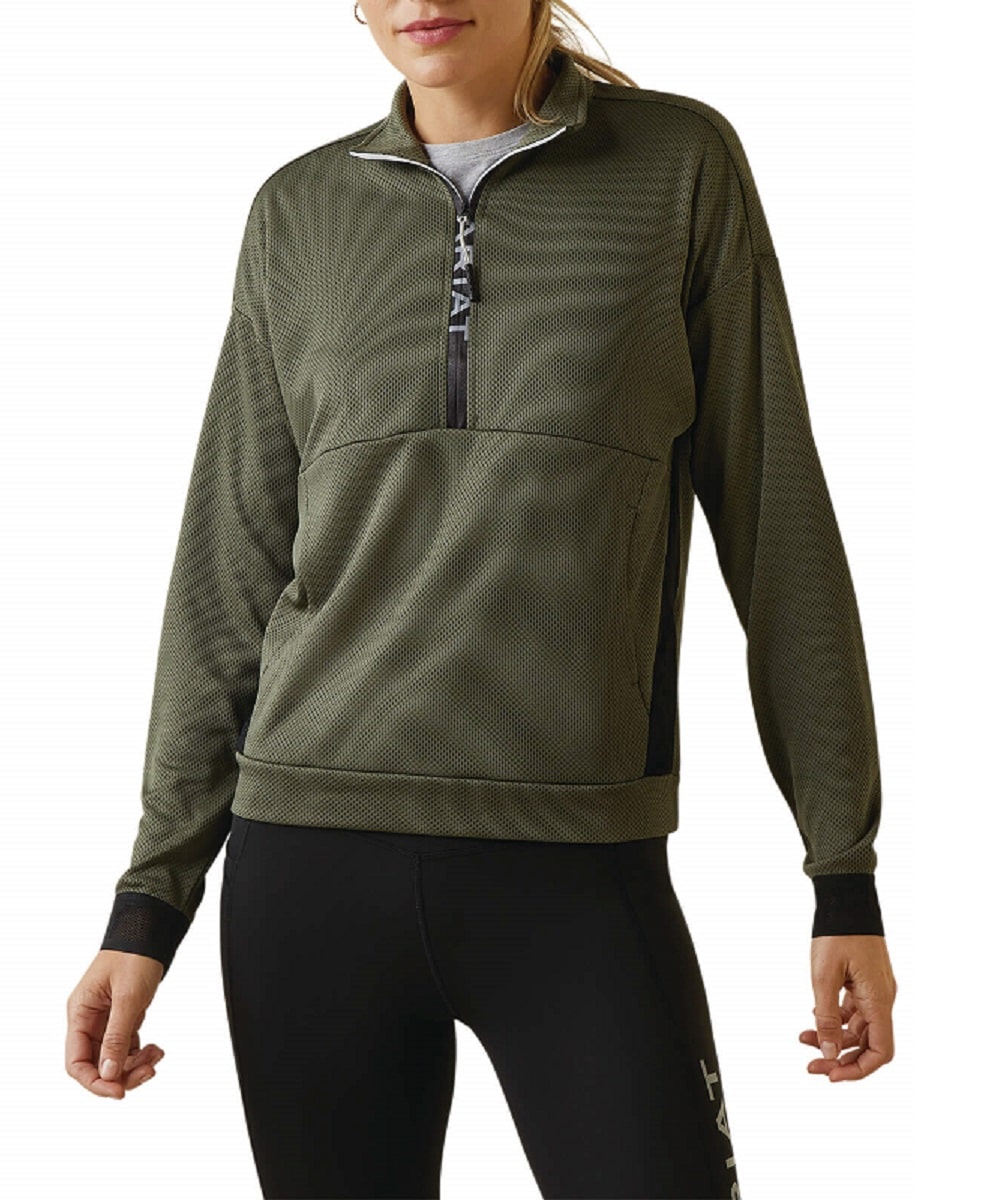 Ariat Women's Beetle Green 1/2 Zip Pullover