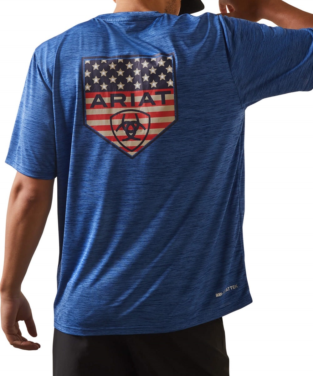 Ariat Men's Monaco Blue Proud Shield Charger Tee