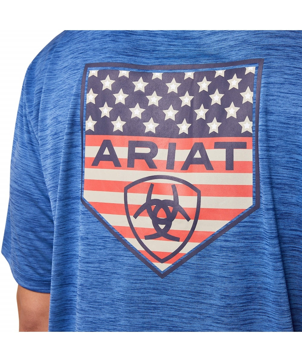 Ariat Men's Monaco Blue Proud Shield Charger Tee