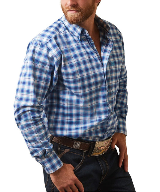 Ariat Men's White Plaid Pro Series Lex Button Down Shirt