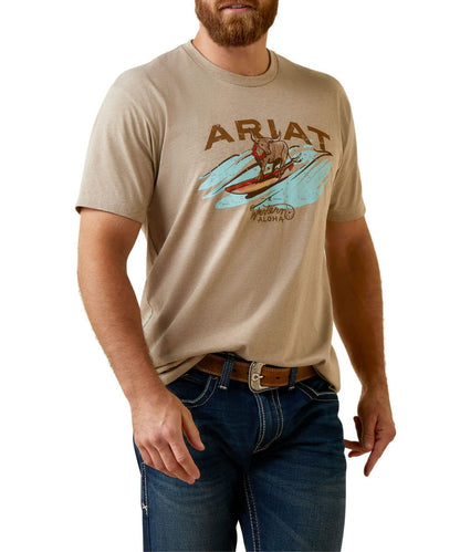 Ariat Men's Oatmeal Heather Surf Aloha Tee