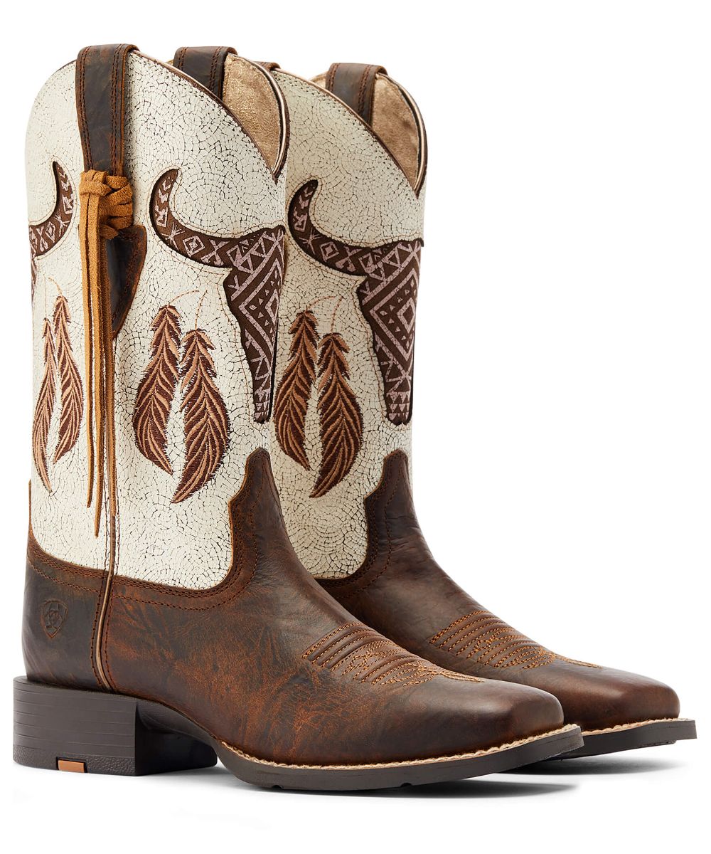Ariat Women's Barn Brown Round Up Southwest StretchFit Western Boot