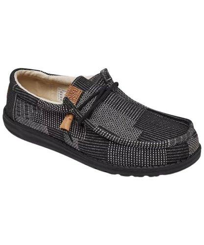Hey Dude Men's Black Patchwork Wally Workwear Shoe