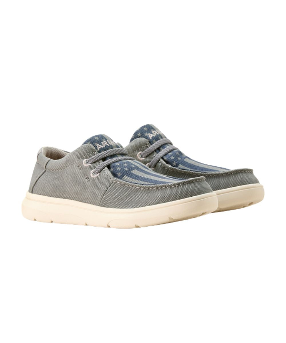 Youth Hilo Shoe Crafted From A Coastal Grey Canvas Fabric Upper