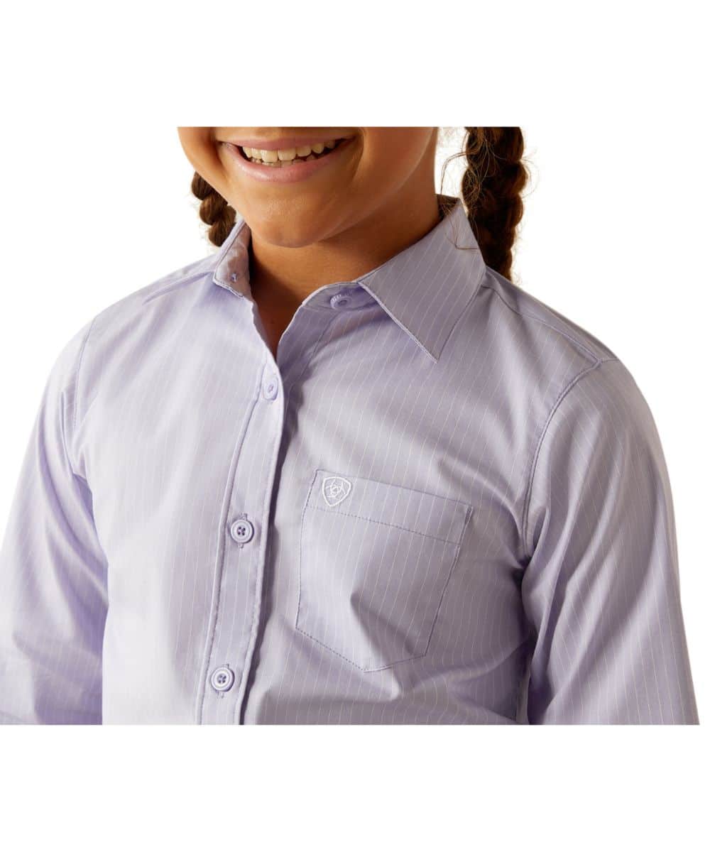 Ariat Girls' Sweet Lavender Striped Kirby Button Down Shirt