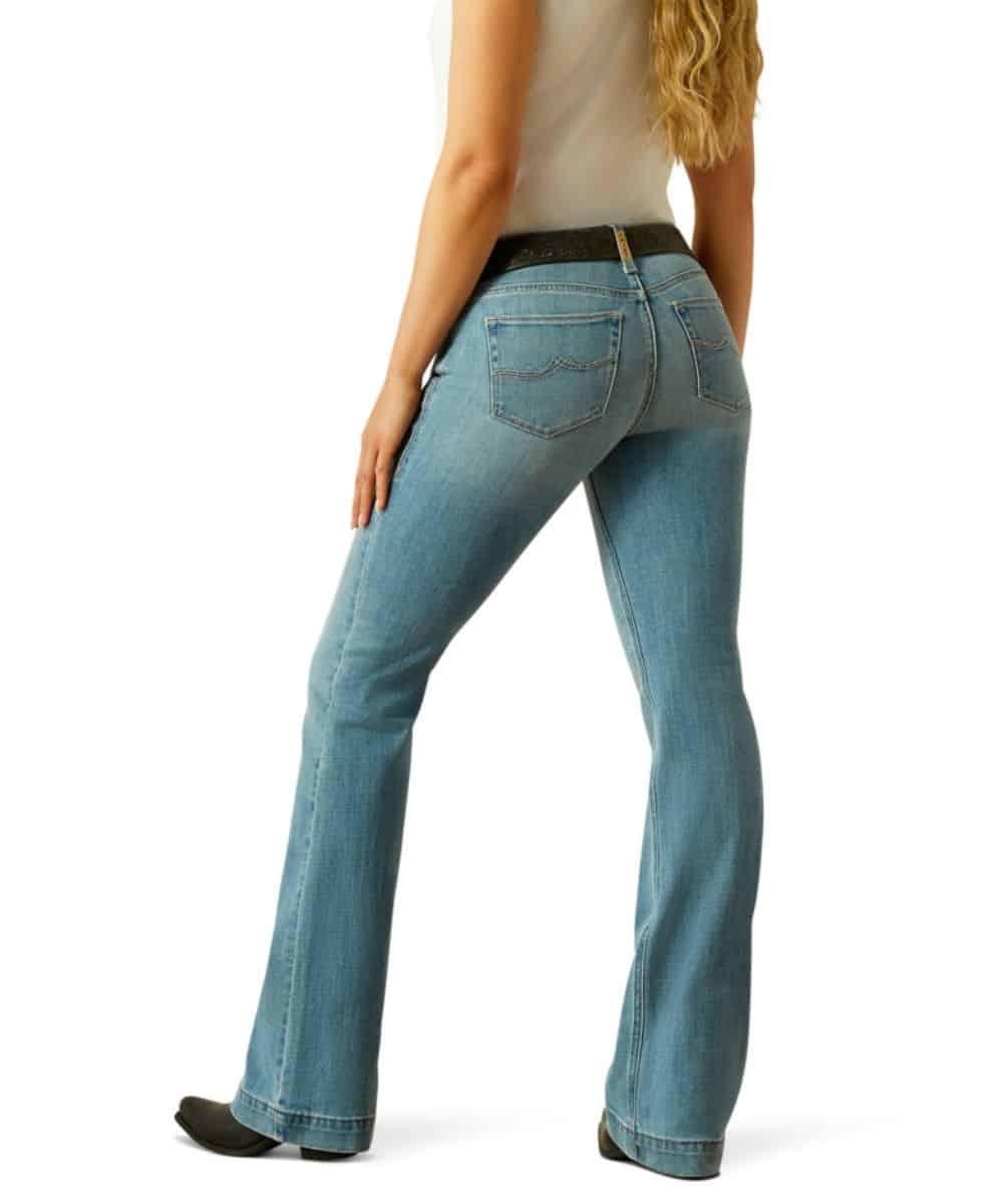 Back View Of The Women's Light Wash Trouser Jean