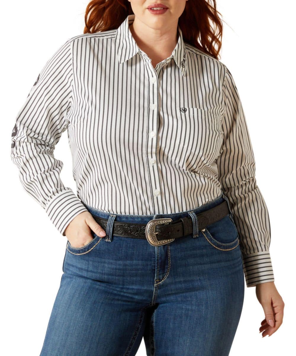 Ariat Women's Black Triangle Stripe Kirby Stretch Button Down Shirt