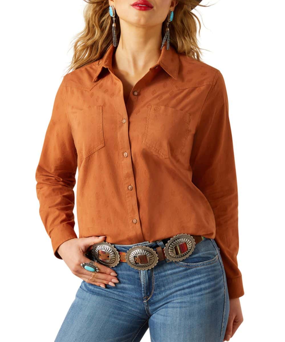 Ariat Women's Glazed Ginger Dobby R.E.A.L. Billie Jean Button Down Shirt