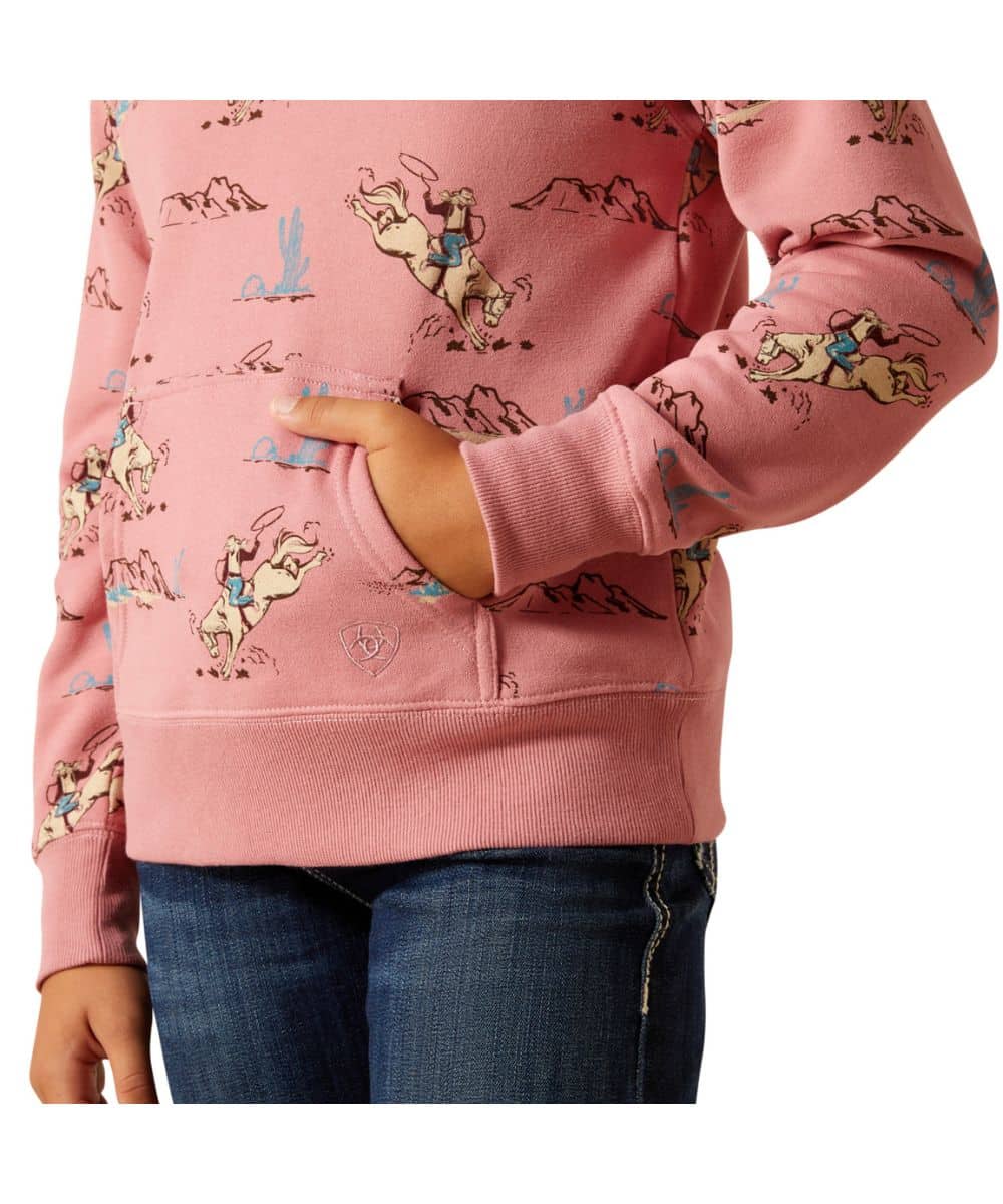 Ariat Girls' Bronc Scene 1/4 Zip Pullover