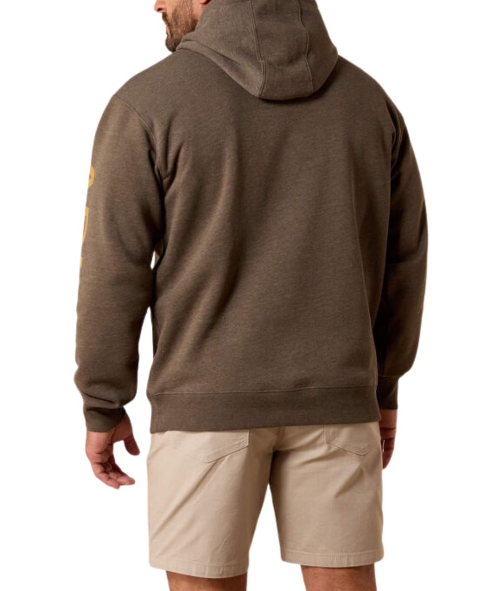 Ariat Men's Major Brown Heather Rebar Logo Hoodie