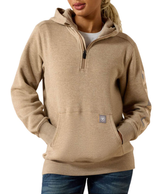 Ariat Women's Rebar 1/2 Zip Logo Hoodie