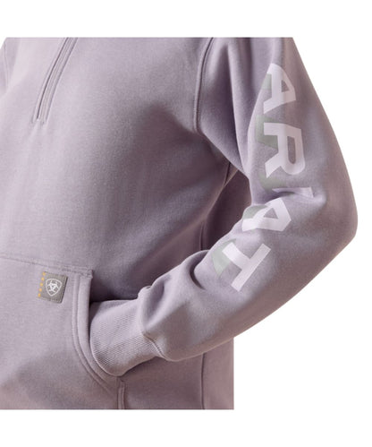 Ariat Women's Purple Ash Rebar 1/2 Zip Logo Hoodie