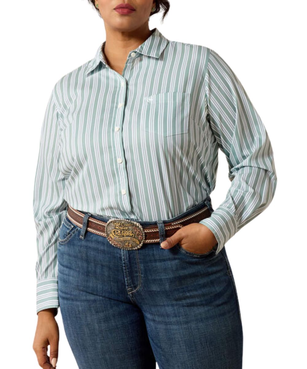 Ariat Women's Green Bay Kirby Pro Stripe Button Down Shirt