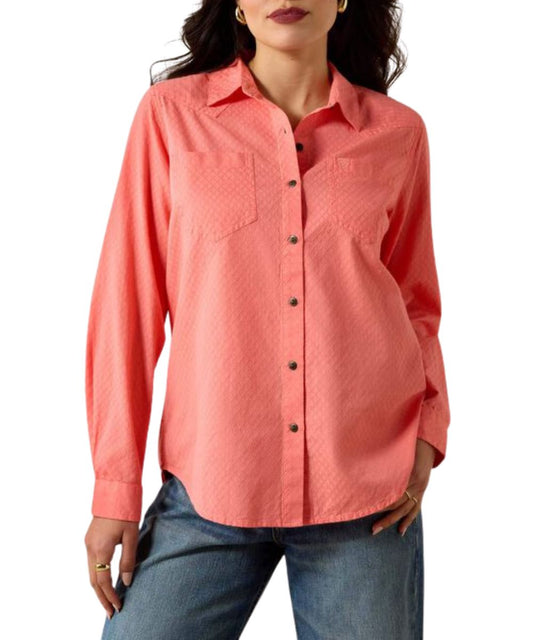 Ariat Women's Shell Pink Dobby R.E.A.L. Billie Jean Button Down Shirt