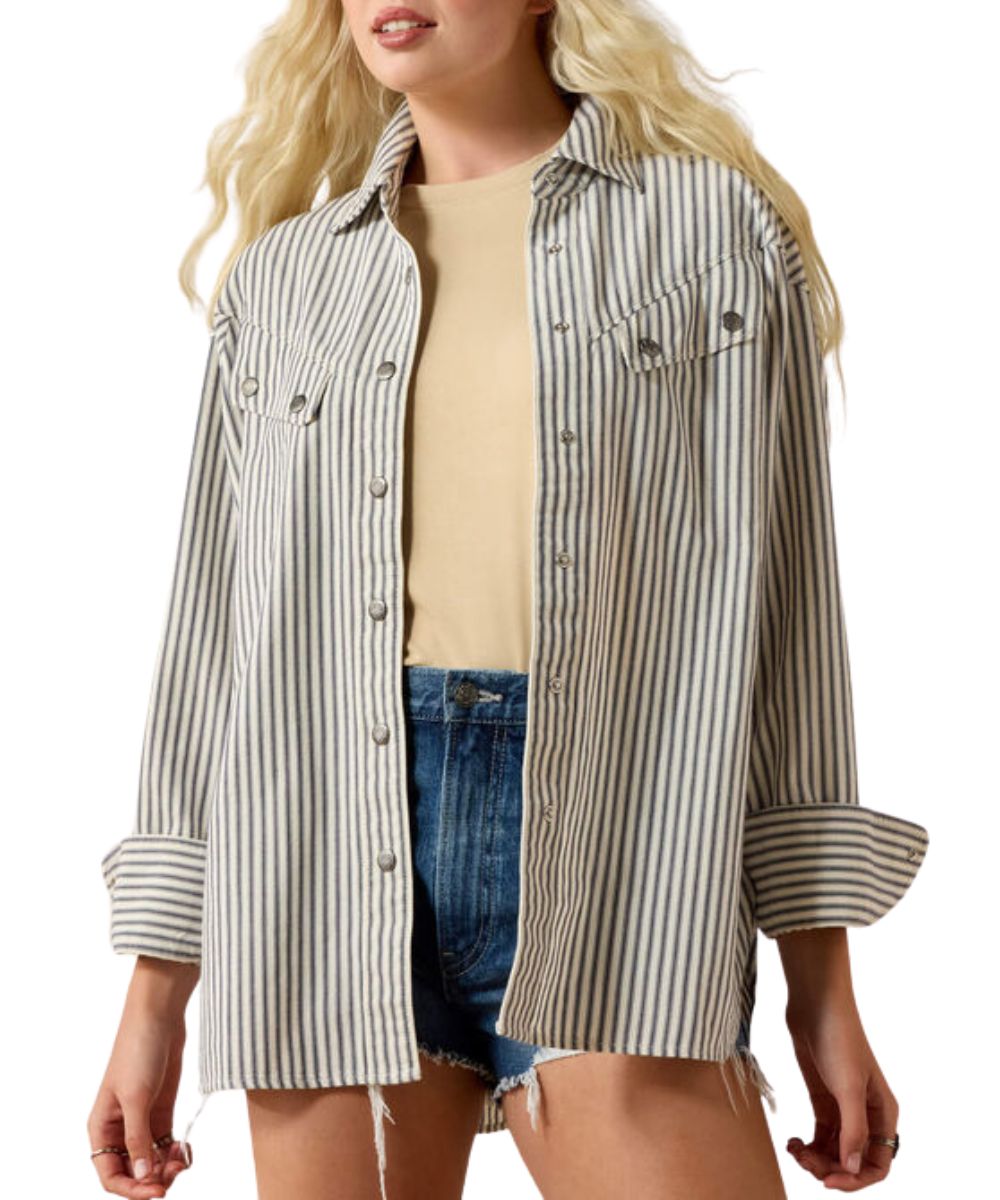 WNS ARIAT L/S CHARLESTON SHIRT - TWILL STRIPE