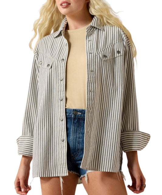 WNS ARIAT L/S CHARLESTON SHIRT - TWILL STRIPE