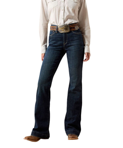 Women's Dark Wash High Rise Trouser Jean
