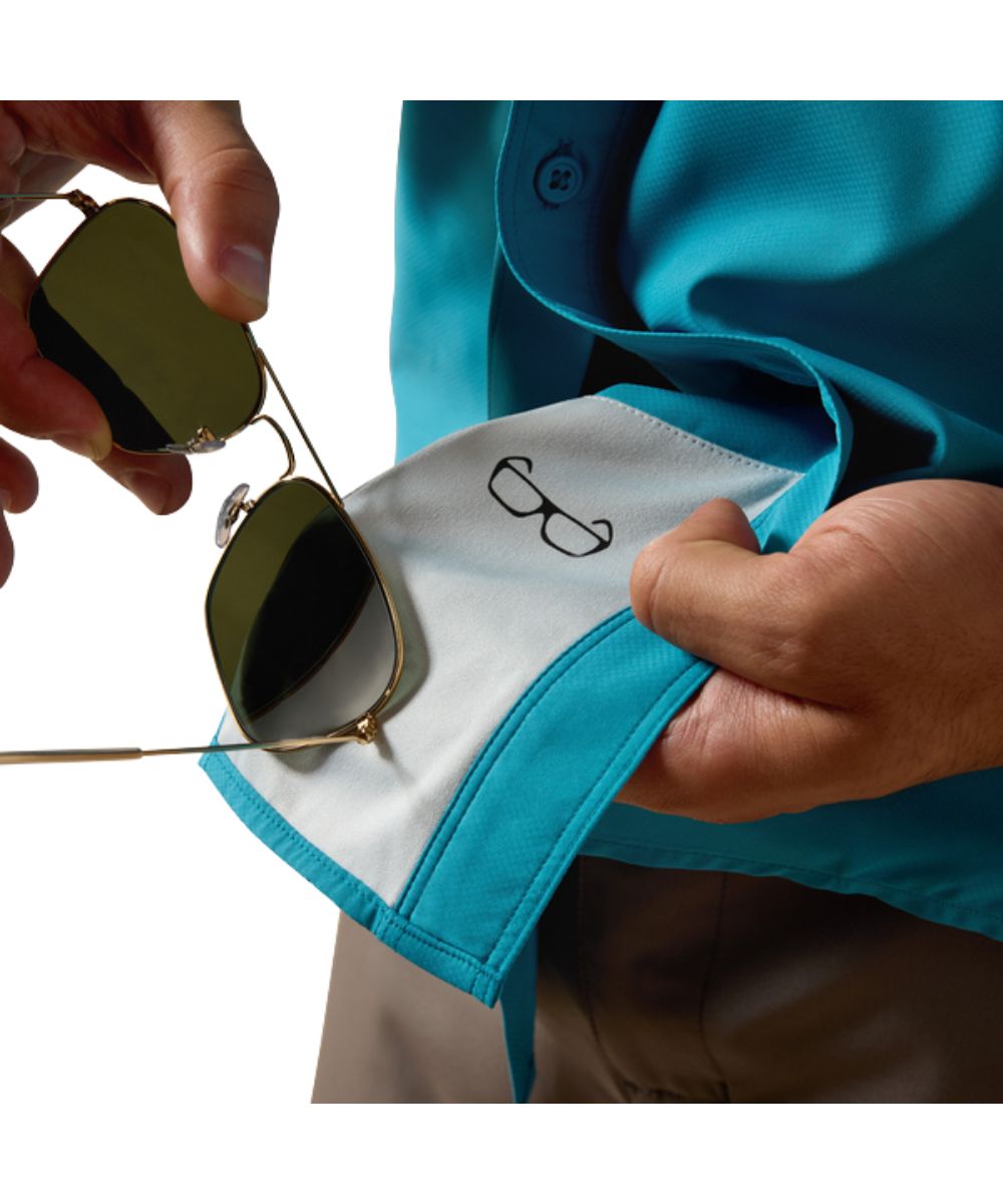 Hidden Microfiber Lens Cloth In The Hem For On-The-Go Cleaning
