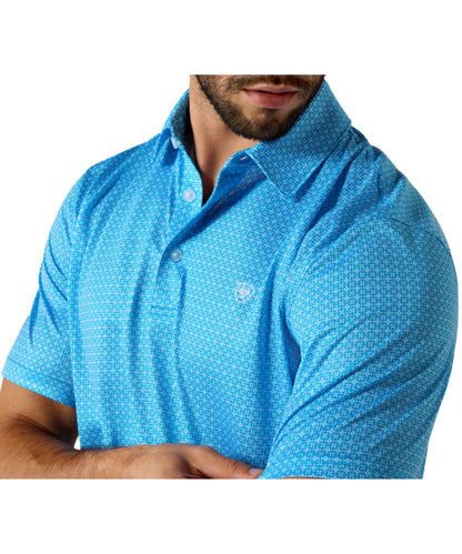 Ariat Men's Ibiza Blue Polo Shirt