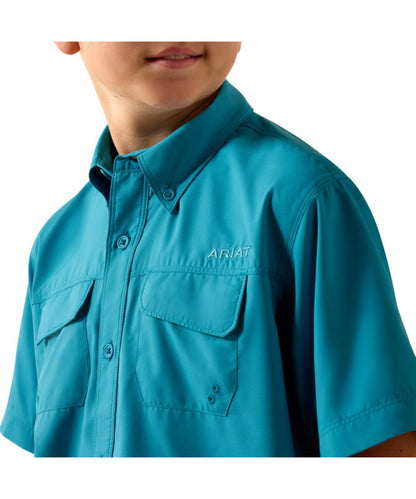 Ariat Boys' Blue Moon Turquoise VentTEK Outbound Button Down Shirt