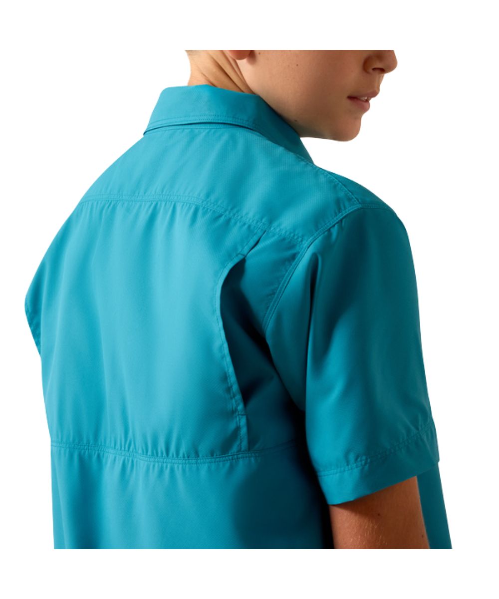 Ariat Boys' Blue Moon Turquoise VentTEK Outbound Button Down Shirt