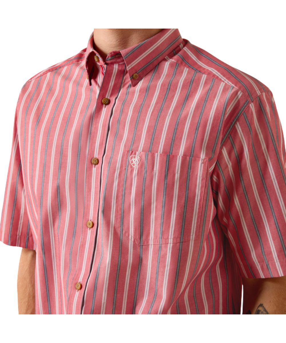 Single Open Chest Pocket With Hidden Pen Slot And A Button Down Collar