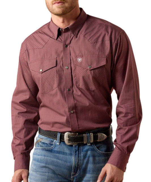 Men's Red Mahogany Long Sleeve Western Snap Shirt