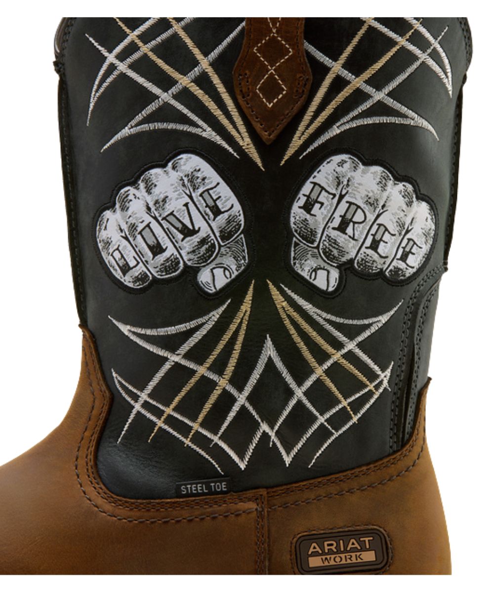 Close-Up View Of The "Live Free" Knuckle Graphic On The Shaft