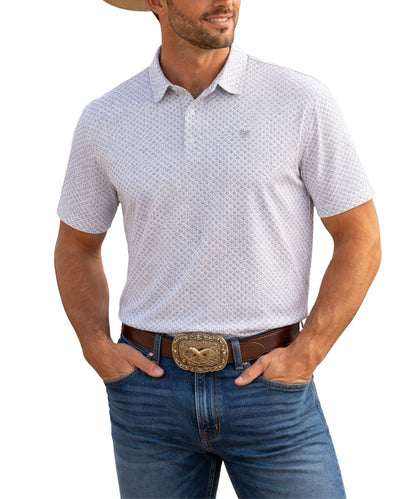 Ariat Men's White Geometric Polo Shirt