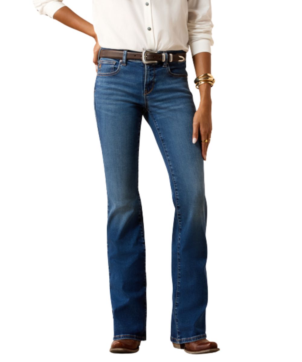 Front view of the women's perfect rise revel vilma ultrastretch oasis boot cut jean featuring the medium wash