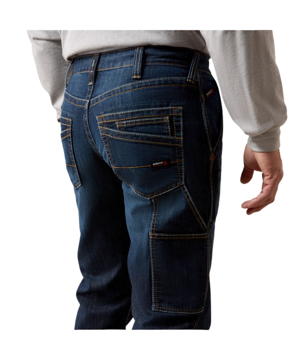 Close-up view of the extra utility pockets, in addition to the four pocket styling