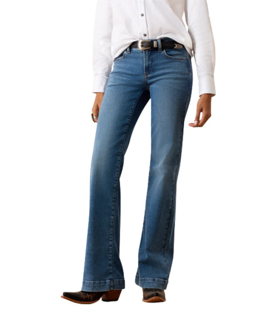 Front view of the women's perfect rise revel vilma sky valley trouser jean featuring the rich dark wash