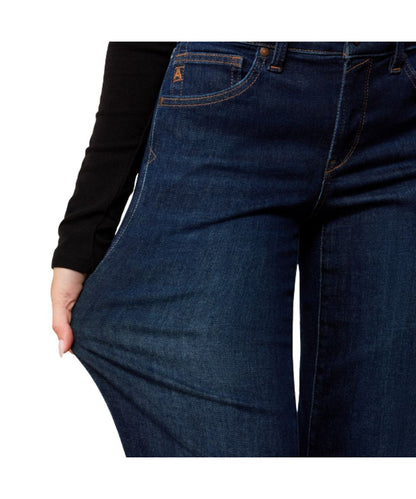 Close-up view featuring the rich dark wash, and ultrastretch construction