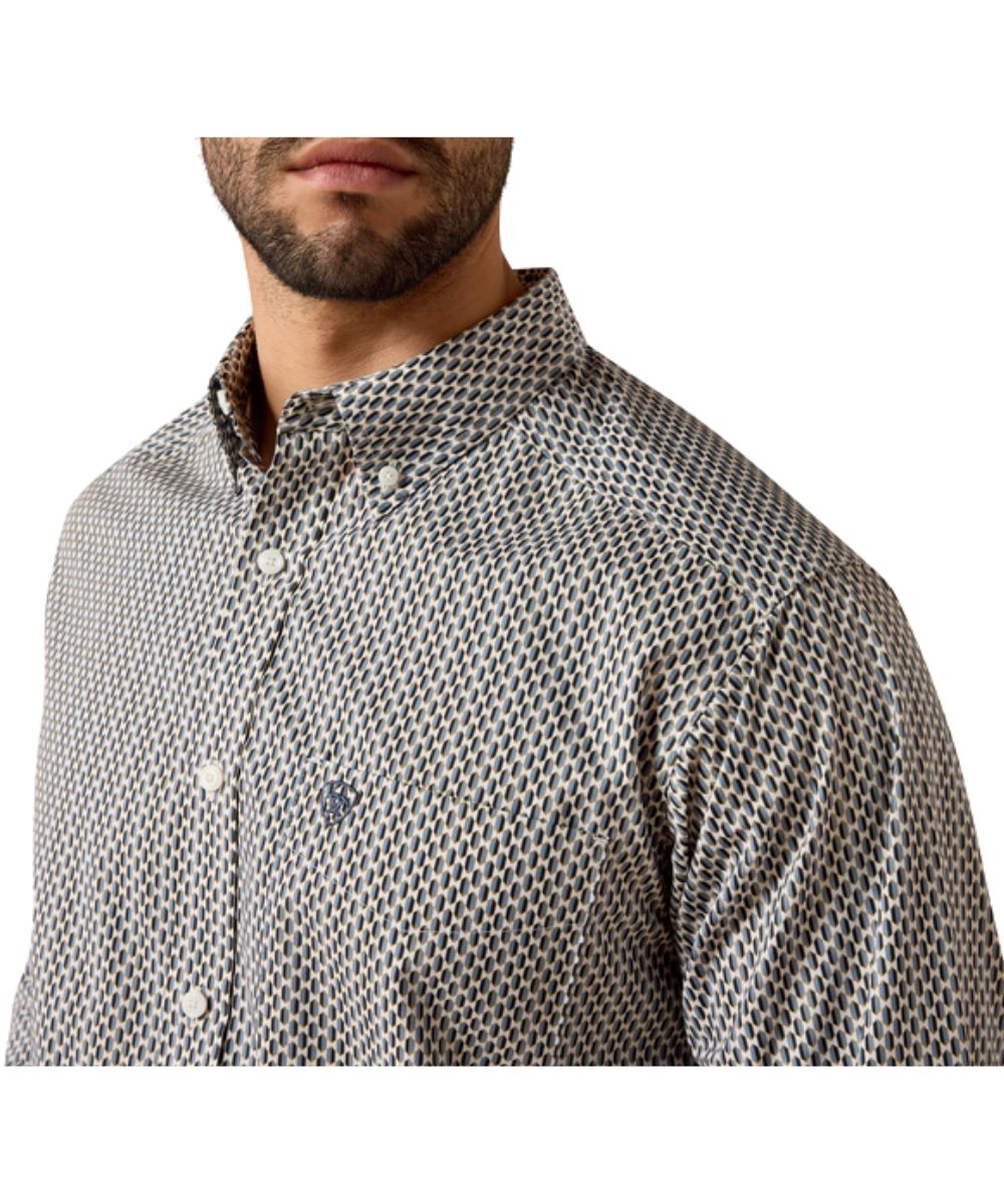 Close-up view of the geometric print
