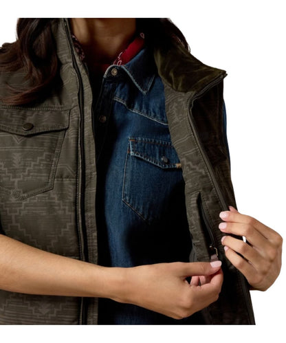 Interior view of the taffeta lining and interior zip pocket