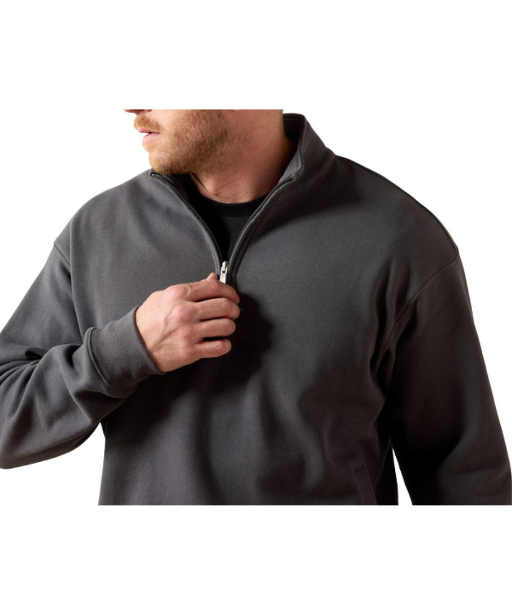 Close-up view of the 1/4 zip closure