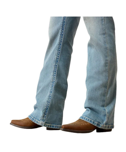 Close-up view of the 17" boot cut leg 