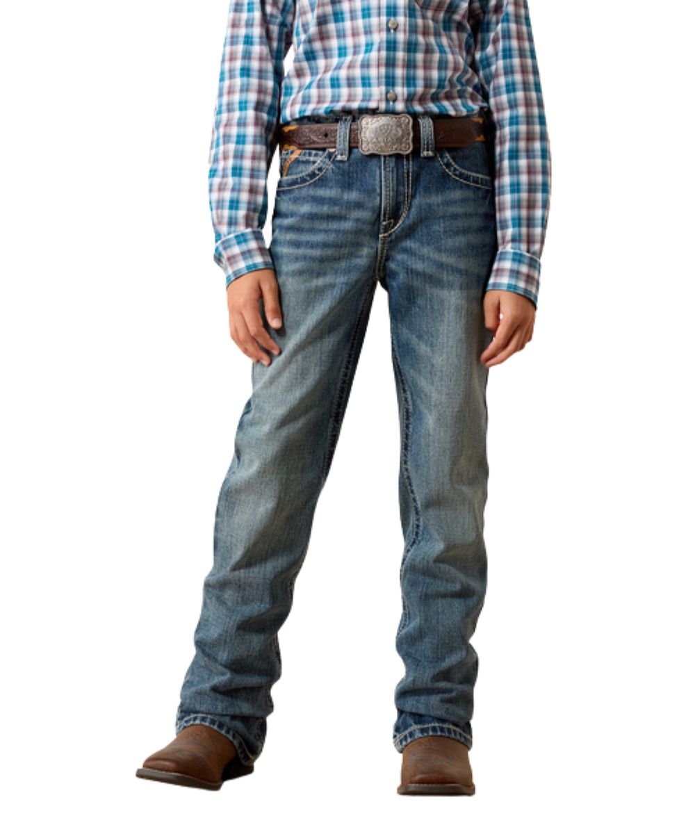 Front view of the boy's b4 relaxed jonathan durango boot cut jean