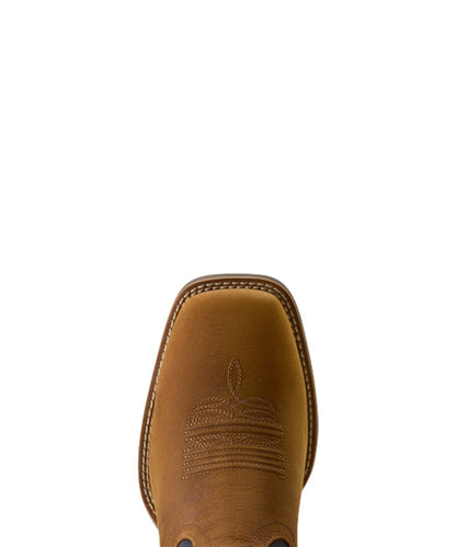 Birdseye view of the wide square toe on the men's sport riggs waterproof cowboy boot