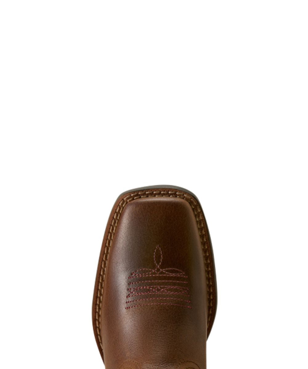 Birdseye view of the georgia clay brown wide square toe