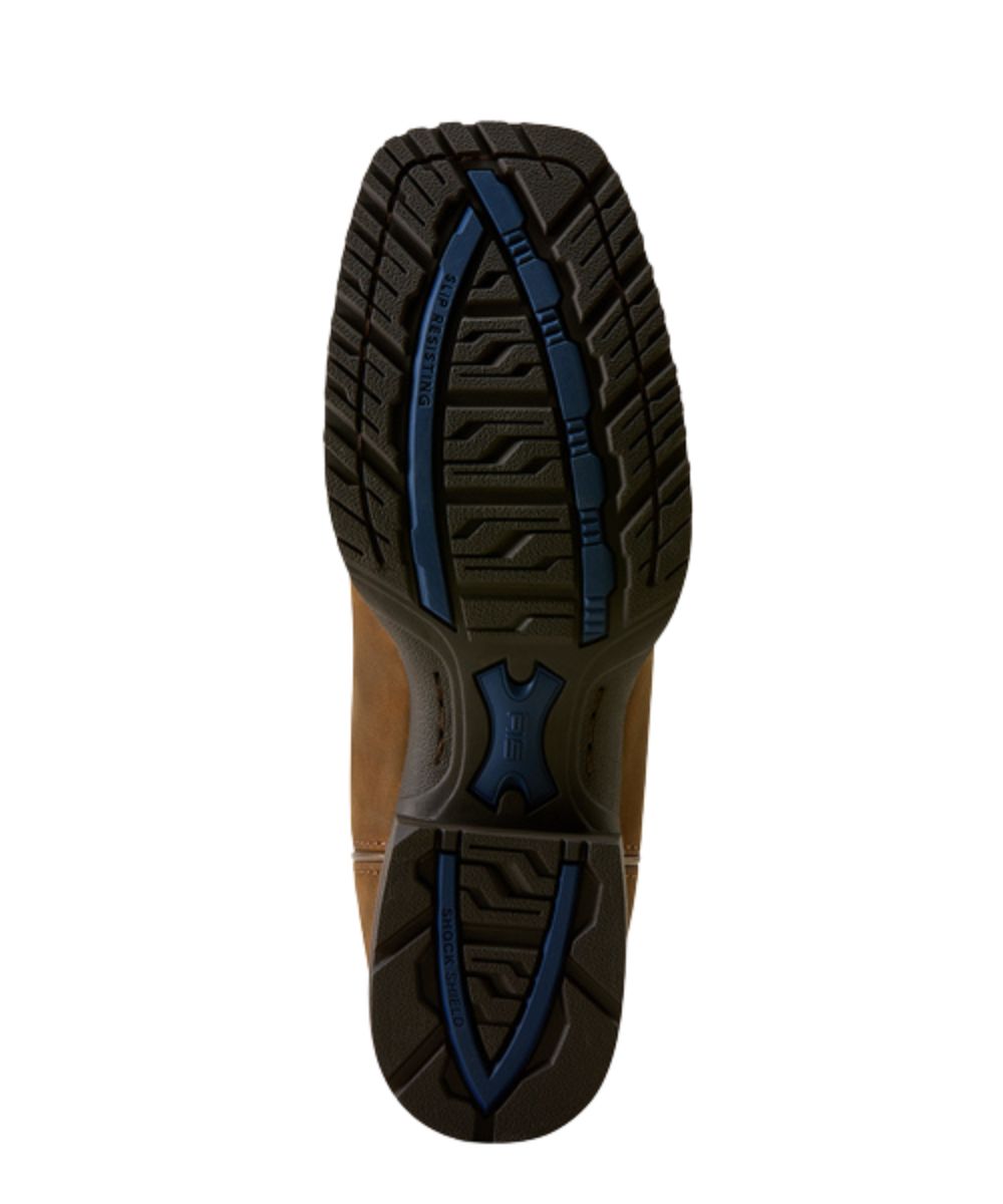 Sole view of the slip resisting duratread sole with shock shield protection