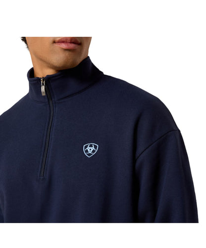 Close-up view of the logo embroidery at the left chest